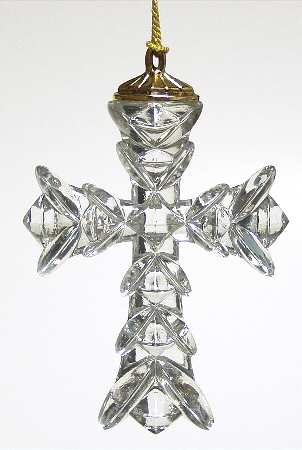 Crystal Christmas Ornament Crystal Cross - Boxed