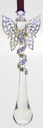 Crystal Christmas Ornament Ice Drop Angel - Boxed
