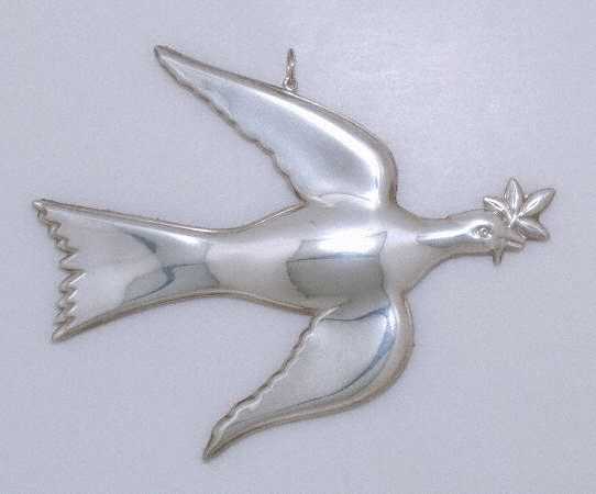 Sterling Ornaments by Gorham Sliver Peace Dove - With Box