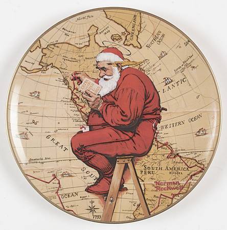 Gorham Christmas Plate Santa Plans His Visit - Boxed