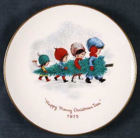 Moppets Christmas Plate Bringing Home The Tree - No Box