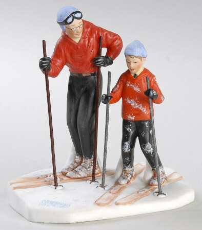 Norman Rockwell Figurines-Miniatures Ski Skills - Boxed