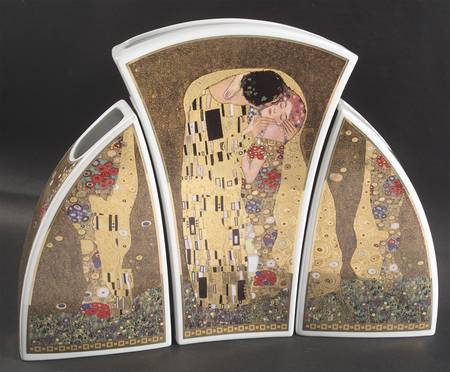 Artis Orbis-Klimt The Kiss/Stoclet Frieze-3 Pc Vase - Boxed