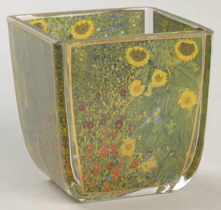 Artis Orbis-Klimt Garden With Sunflowers Glass Tealight - Boxed