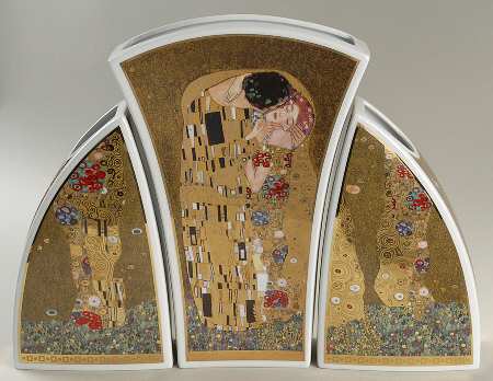 Artis Orbis-Klimt The Kiss-Adele Bloch Bauer 3 Pc Vase - Boxed
