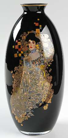 Artis Orbis-Klimt Adele Bloch Bauer Black Glass Vase - Boxed