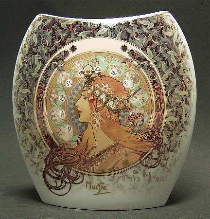Artis Orbis- Alphonse Mucha Zodiac-Vase Large - Boxed