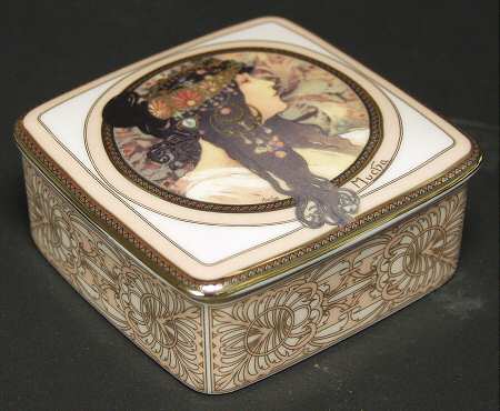Artis Orbis- Alphonse Mucha Brunette Woman-Square Box Medium - With Box