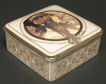 Artis Orbis- Alphonse Mucha Brunette Woman-Square Box Large - Boxed