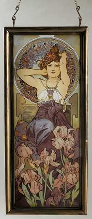 Artis Orbis- Alphonse Mucha Amethyst Glass Picture - Boxed