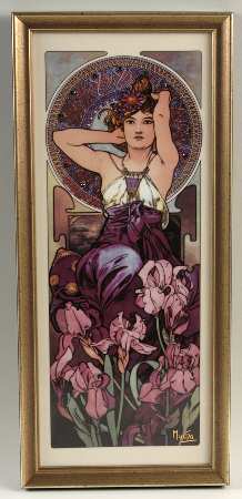Artis Orbis- Alphonse Mucha Amethyst Picture - With Box