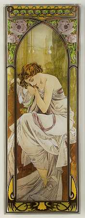 Artis Orbis- Alphonse Mucha Night's Rest Glass Tray - Boxed