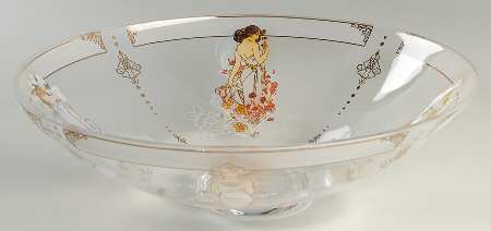 Artis Orbis- Alphonse Mucha The Flowers Glass Bowl - Boxed