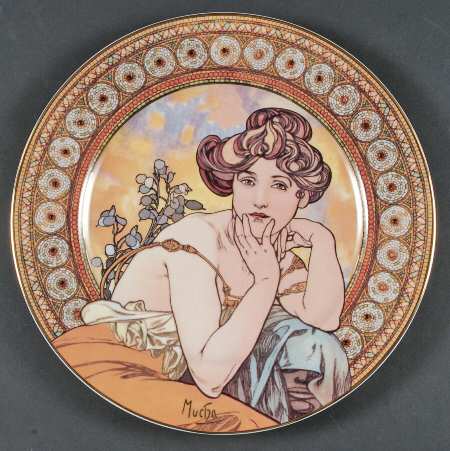 Artis Orbis- Alphonse Mucha Topaz Plate - Boxed