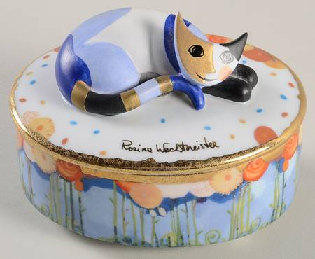 Artis Orbis-Rosina Wachtmeister Cat On Oval Box - Boxed