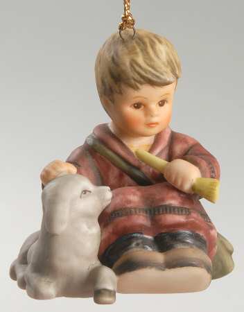 Berta Hummel Nativity Ornament Shepherd Sitting  With Lamb - Boxed