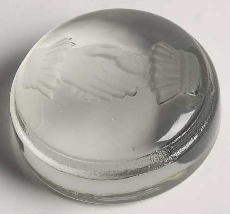 Goebel Crystal Paperweight The Handshake - Boxed