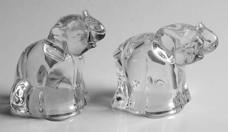 Gorham Figural Salt & Pepper Set Elephants - Boxed