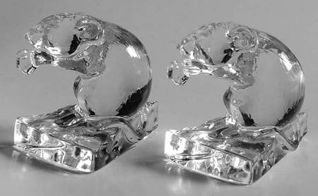 Crystal Animal Figurines Mouse On Cheese-Pair - Boxed