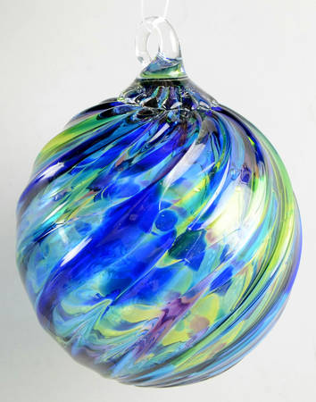Classic Ball Ornaments Blue Mosaic Twist - No Box