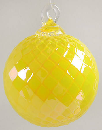 Classic Ball Ornaments Lemon Drop Diamond Facet - No Box