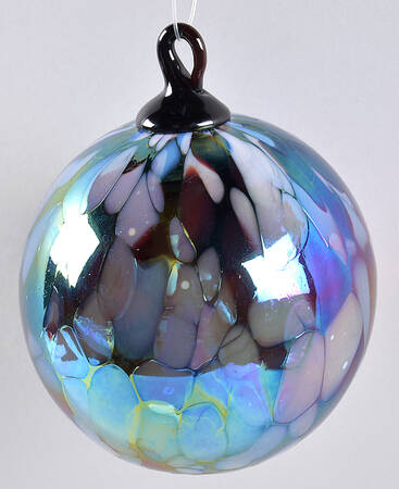 Classic Ball Ornaments Blue Purple Green Mosaic - No Box