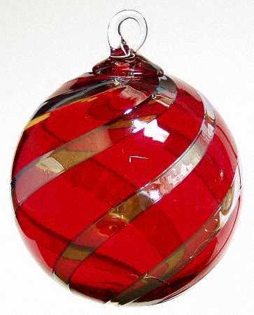 Classic Ball Ornaments Red & Platinum Twist - No Box