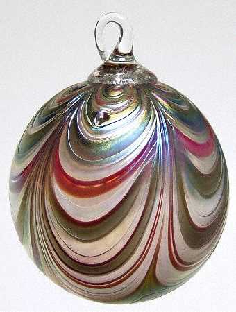 Classic Ball Ornaments Burgandy Feather - No Box