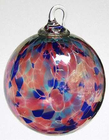 Classic Ball Ornaments Pink & Blue Agate Chip - No Box