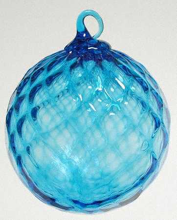 Classic Ball Ornaments Aqua Diamond Facet - No Box