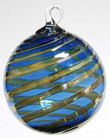 Classic Ball Ornaments Blue Platinum Twist - No Box 60