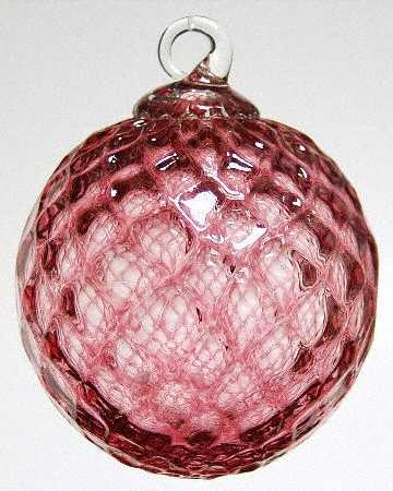 Classic Ball Ornaments Cranberry Diamond Facet - No Box