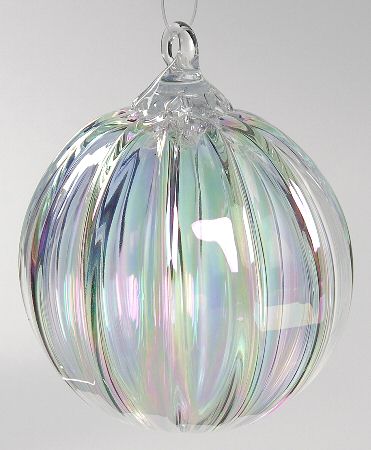 Classic Ball Ornaments Clear Optic Rib - No Box
