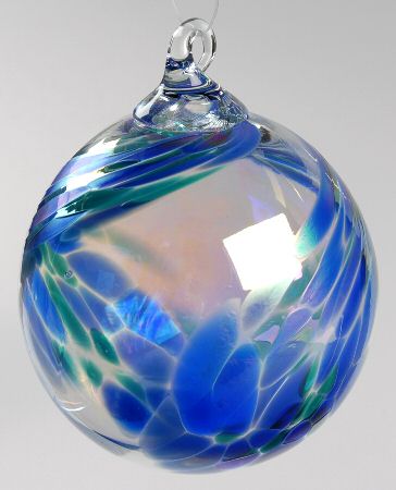 Classic Ball Ornaments Blue Feather - No Box