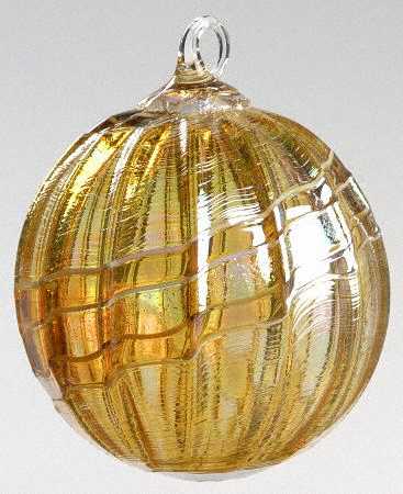 Classic Ball Ornaments Gold Dichroic Swirl - No Box