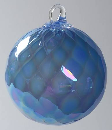 Classic Ball Ornaments Powder Blue Diamond Facet - No Box