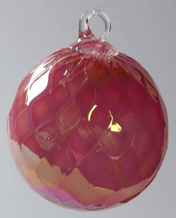 Classic Ball Ornaments Peach Diamond Facet - No Box