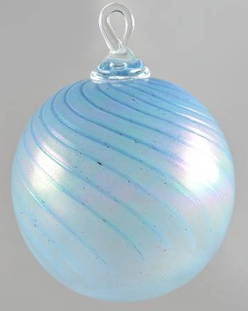 Classic Ball Ornaments Blue Satin Swirl - No Box