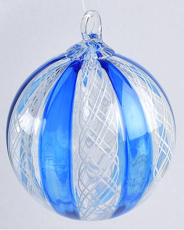 Annual Limited Edition Ornament Blue Latticino Cane - With Box