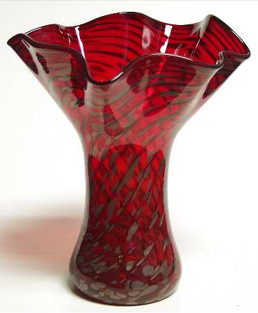 Ruffle Vase Red Twist Mini - Boxed