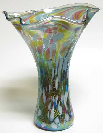 Ruffle Vase Aqua Mosaic - Boxed
