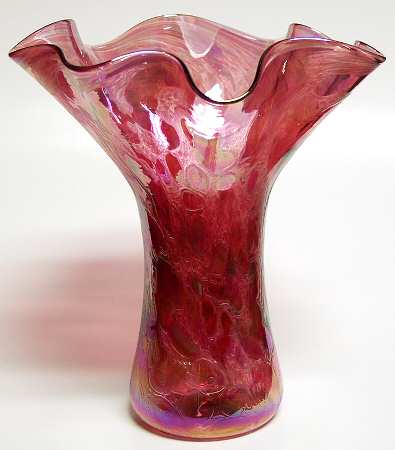 Ruffle Vase Cranberry Mist - Boxed