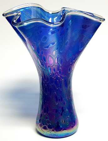 Ruffle Vase Cobalt Blue - Boxed