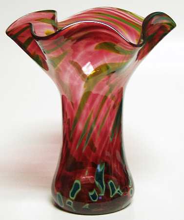 Ruffle Vase Ruffle Pink/Aqua Chip Mini - Boxed