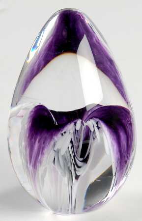 Egg Paperweights Purple Flower - No Box