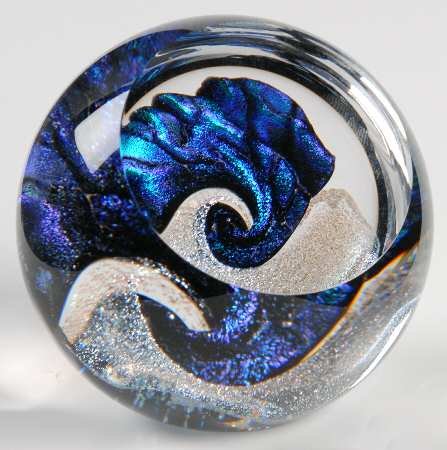 Fireball Collection Paperweights Blue Spin - Boxed