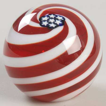 Glass Eye Studio Paperweights Old Glory - Medium - With Box