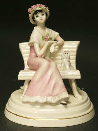 Huldah Figurines Genevieve On Bench - Boxed