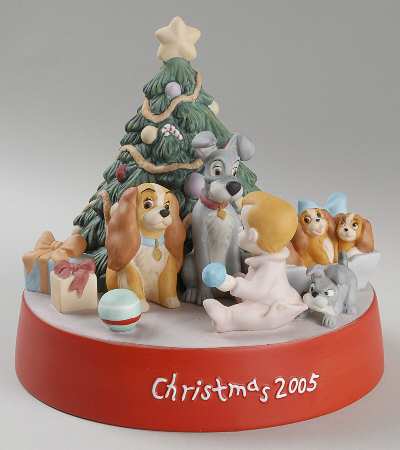 Disney Christmas Figurine Christmas Morning Mischief-Lady And The  - No Box
