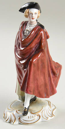 Richard Ginori Figurines Man In Red Cloak, Sword Underneath  - No Box